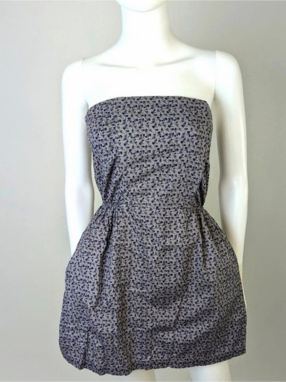 Rue21 Strapless Floral Dress in Blue and White